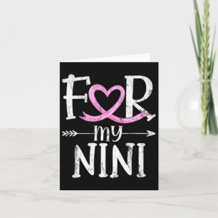 Voor mijn Nini Pink Ribbon Borstkanker Bewustzijn  Kaart