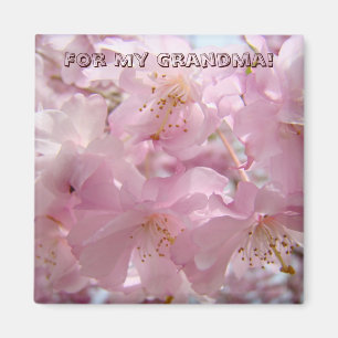 Voor mijn oma! magneet Roze Boom Bloemen Bloesem
