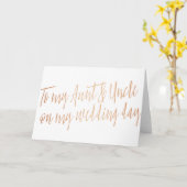 "Voor mijn oom en tante op mijn trouwdag" Kaart (Gele Bloem)