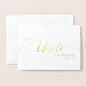 Voor mijn oom op mijn trouwdag Elegante script Folie Kaarten (Voorkant met envelop)