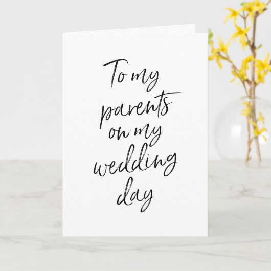 Voor mijn ouders op mijn bruiloft | Stijlvol gesch Kaart (Gele Bloem)