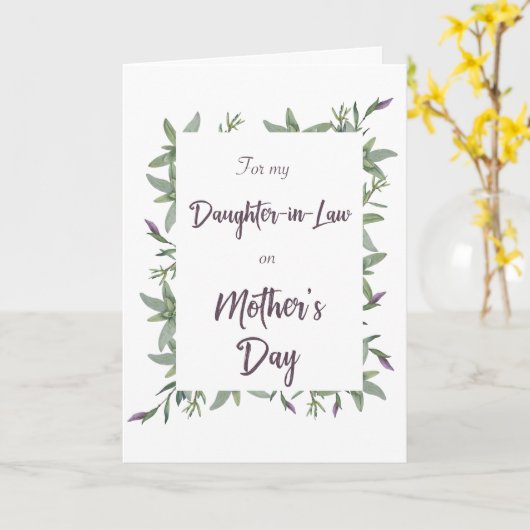 Voor mijn schoondochter Moederdag Kaart (Gele Bloem)