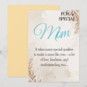 “Voor mijn speciale moeder – bedankkaartje Kaart (Voorkant / Achterkant)