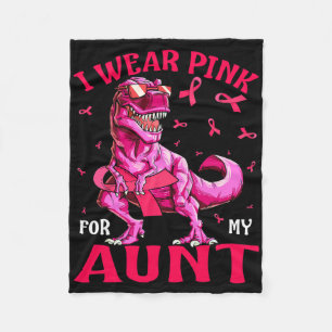 Voor mijn tante Breast Cancer Awareness Dinosaur Fleece Deken