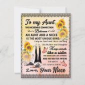 Voor mijn tante cadeau, zonnebloem cadeau van nich kaart (Voorkant)