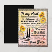 Voor mijn tante cadeau, zonnebloem cadeau van nich kaart (Voorkant / Achterkant)