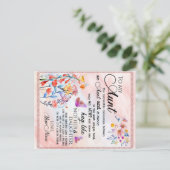 Voor mijn tante Gift, vlindervloed van nicht Aankondigingskaart (Staand voorkant)