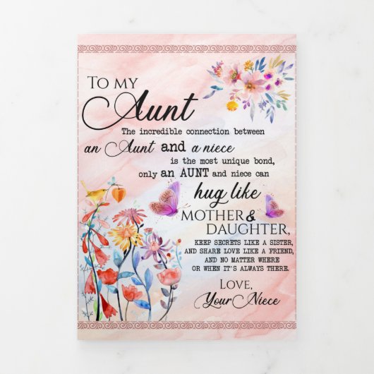 Voor mijn tante Gift, vlindervloed van nicht Drieluik Aankondiging (Cover)