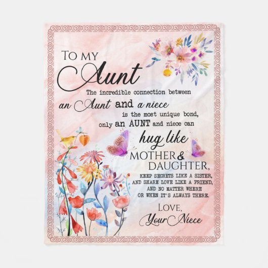 Voor mijn tante Gift, vlindervloed van nicht Fleece Deken (Voorkant)