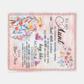 Voor mijn tante Gift, vlindervloed van nicht Fleece Deken (Voorkant (Horizontaal))