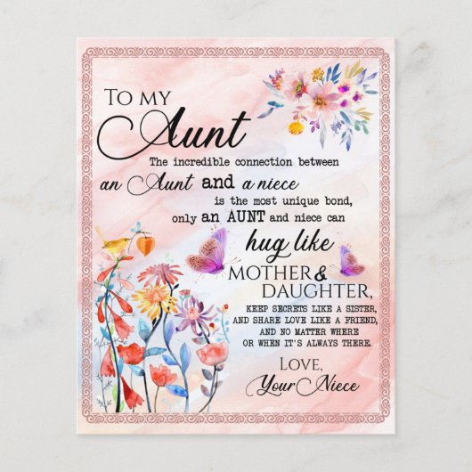 Voor mijn tante Gift, vlindervloed van nicht Flyer (Voorkant)