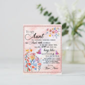 Voor mijn tante Gift, vlindervloed van nicht Kaart (Staand voorkant)