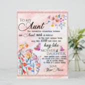 Voor mijn tante Gift, vlindervloed van nicht Menu (Staand voorkant)