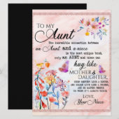 Voor mijn tante Gift, vlindervloed van nicht Menu (Voorkant / Achterkant)