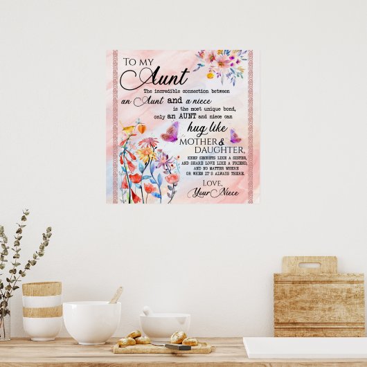 Voor mijn tante Gift, vlindervloed van nicht Poster (Keuken)