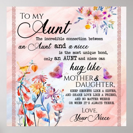 Voor mijn tante Gift, vlindervloed van nicht Poster (Voorkant)