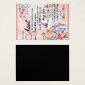 Voor mijn tante Gift, vlindervloed van nicht Visitekaartje (Voorkant /achterkant)