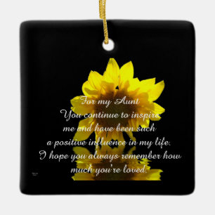 Voor mijn tante - keramische sierbloemen keramisch ornament