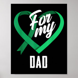 Voor mijn vader Emerald Green Lint Lever Kanker Aw Poster