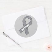 Voor mijn vader (grijs / zilver bewustzijnslint) ronde sticker (Envelop)