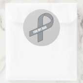 Voor mijn vader (grijs / zilver bewustzijnslint) ronde sticker (Tas)