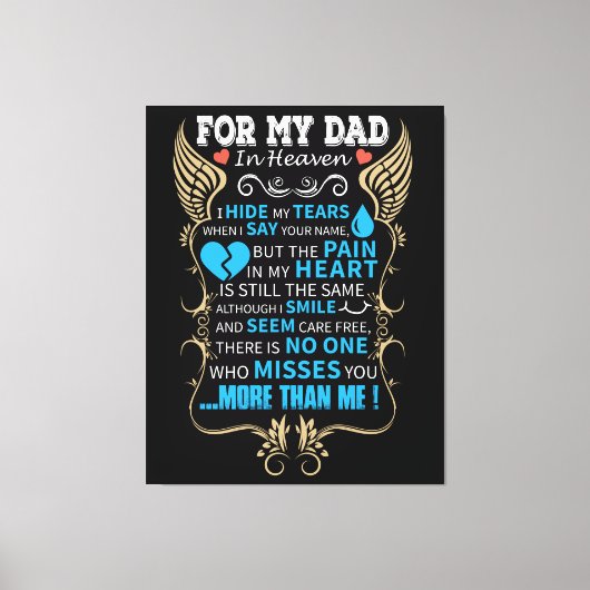 Voor mijn vader in de hemel canvas afdruk (Voorkant)