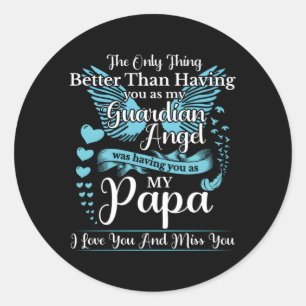 Voor mijn vader in de hemel hou ik van je, juffrou ronde sticker