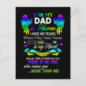 Voor mijn vader in de hemel verberg ik mijn tranen briefkaart (Voorkant)