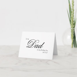 Voor mijn vader op mijn trouwdag Elegant schrift Bedankkaart