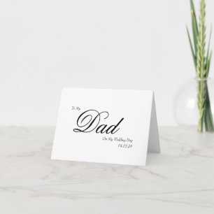 Voor mijn vader op mijn trouwdag Elegant schrift Bedankkaart