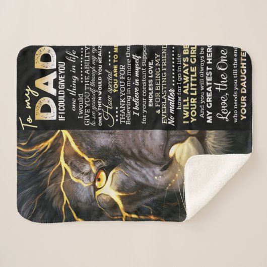 Voor mijn vader | Schattige brief | Lovely Gift Sherpa Deken (Voorkant (horizontaal))