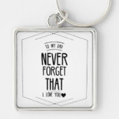 Voor mijn vader vergeet nooit dat ik van je hou. sleutelhanger (Voorkant)