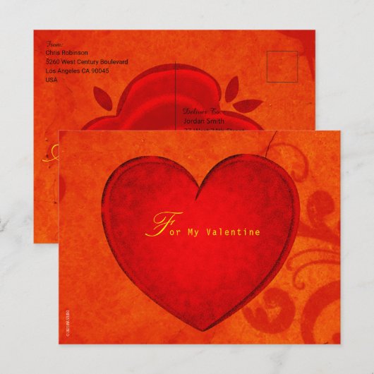Voor mijn Valentijn Briefkaart (Voorkant / Achterkant)