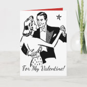 "Voor mijn Valentijn!" Retro Dancers Valentijns Feestdagen Kaart (Voorkant)