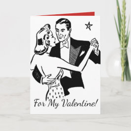 "Voor mijn Valentijn!" Retro Dancers Valentijns Feestdagen Kaart