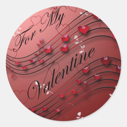 Voor mijn Valentijn Ronde Sticker (Voorkant)