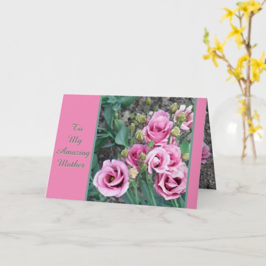 VOOR MIJN VERMAKKELIJKE MOEDER/PINKROSES KAART (Gele Bloem)