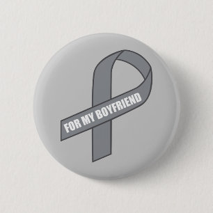 Voor mijn vriend (grijs / zilveren bewustzijnsband ronde button 5,7 cm