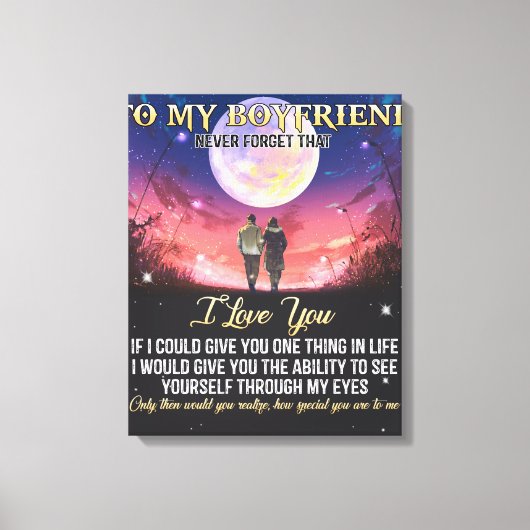 Voor mijn vriend hou ik van jou canvas afdruk (Voorkant)