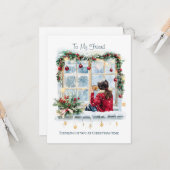 Voor mijn vriend Kerst Kaart (Voorkant / Achterkant in situ)