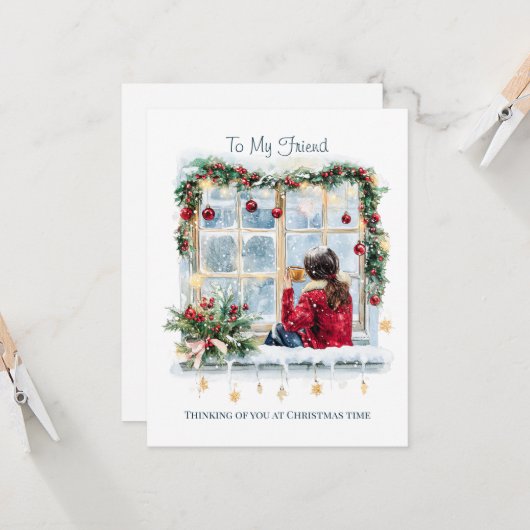 Voor mijn vriend Kerst Kaart (Voorkant / Achterkant in situ)