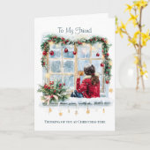 Voor mijn vriend Kerst Kaart (Gele Bloem)