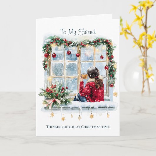 Voor mijn vriend Kerst Kaart (Gele Bloem)