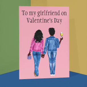 Voor mijn vriendin op Valentijnsdag Aquarel Feestdagen Kaart