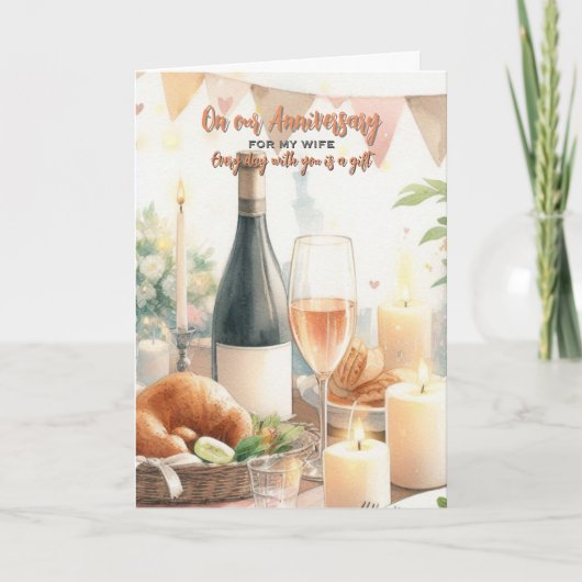 Voor mijn vrouw bruiloft Jubileum Wenskaart Bedankkaart (Voorkant)