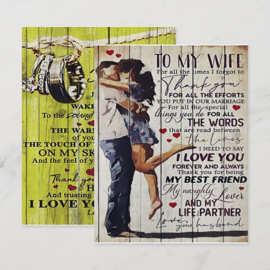 Voor mijn vrouw Cadeau | Liefdescitaten Cadeau | Kaart (Voorkant / Achterkant)