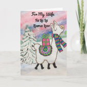 Voor mijn vrouw FaLaLa Llama Schattigee vakantie Kaart (Voorkant)