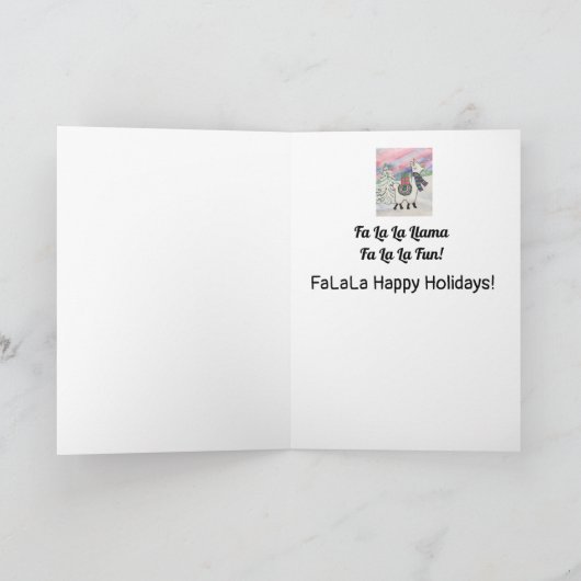 Voor mijn vrouw FaLaLa Llama Schattigee vakantie Kaart (Binnen)