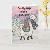 Voor mijn vrouw FaLaLa Llama Schattigee vakantie Kaart (Gele Bloem)