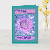 Voor mijn vrouw - Happy 19th Jubileum Kaart (Gele Bloem)